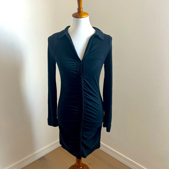 Topshop Ruched Mini Shirt Dress - Picture 7 of 7